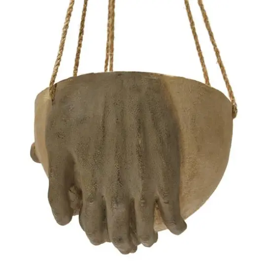 Hanging Hands Cement Planter with Jute Hanger {3}