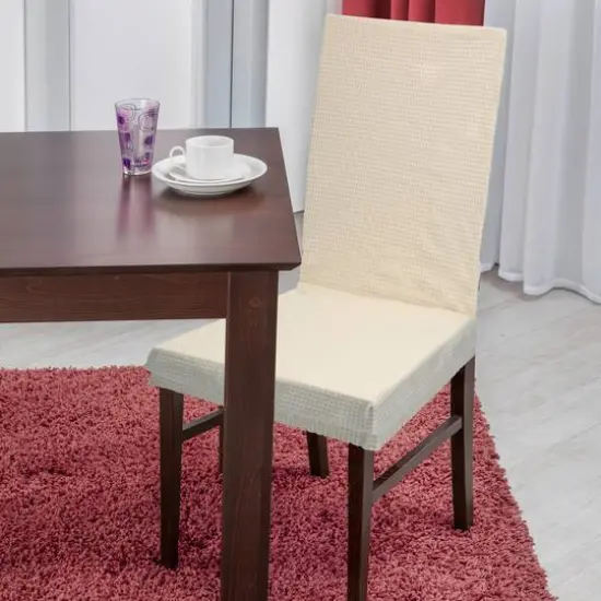 Home Details Waffle Design Dining Chair Slipcover Ivory {4}