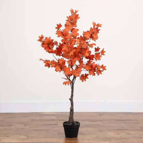 4ft. Autumn Rustic Maple Artificial Fall Tree {7}