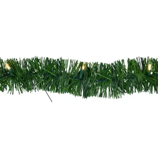 18ft. Pre-Lit Warm White LED Artificial Pine Christmas Garland {4}