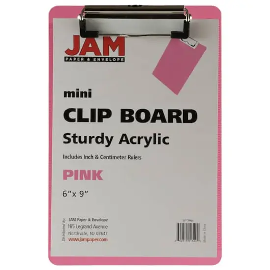 JAM Paper Mini Plastic Memo Clipboards, 12ct. Pink {4}