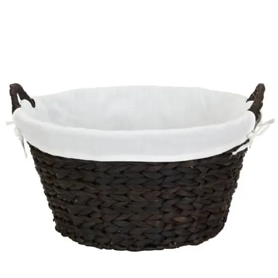 Household Essentials 12.5" Round Wicker Laundry Basket with Handles Brown {1}