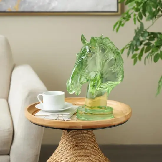 13" Horse Decorative Sculpture Green {3}