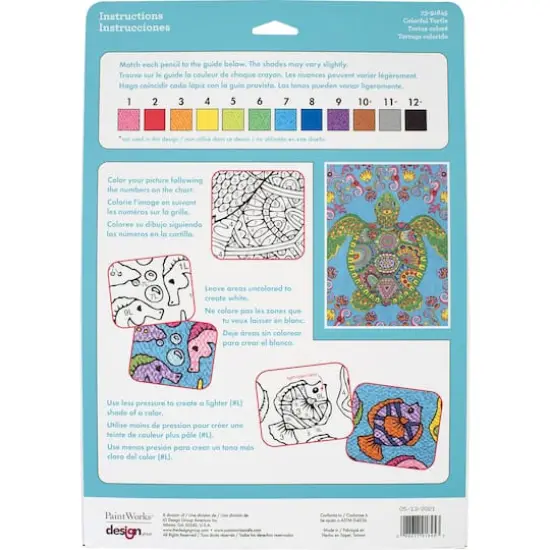 PencilWorks&trade; Colorful Turtle Color by Number Kit {5}