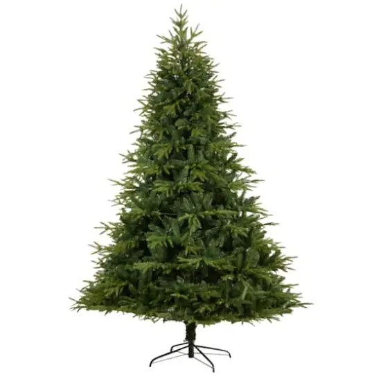 8ft. Pre-Lit Colorado Mountain Fir Natural Look Artificial Christmas Tree, White LED Lights {4}