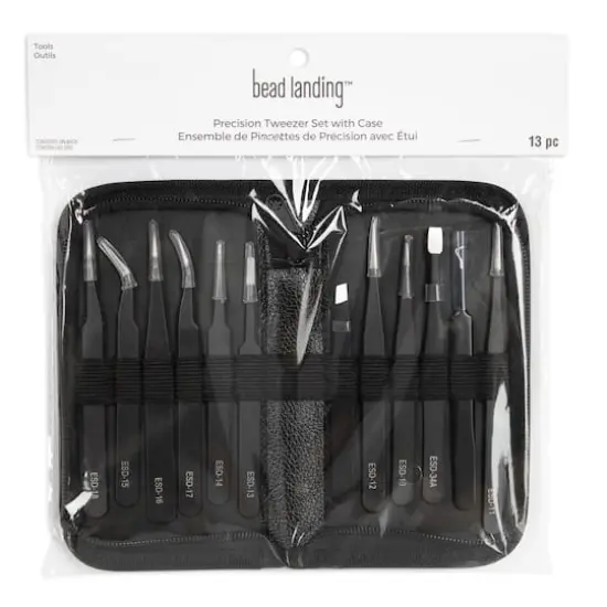 12 Piece Precision Tweezer Set with Case by Bead Landing&trade; {10}