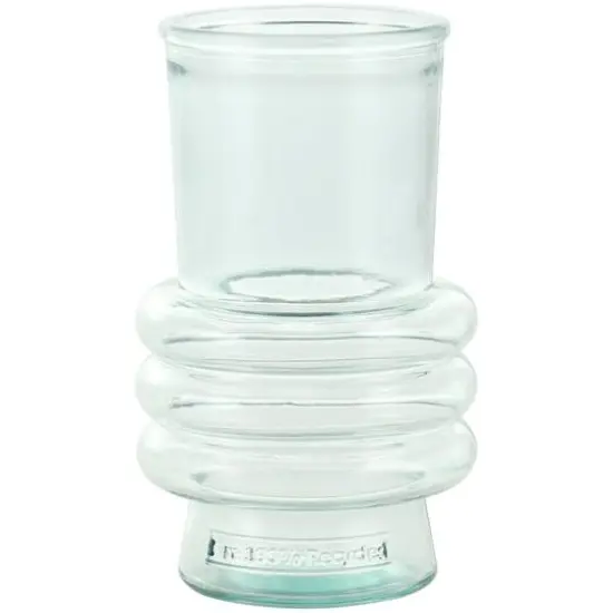 Clear Small Bubble Ribbed Recycled Glass Vase Set {7}