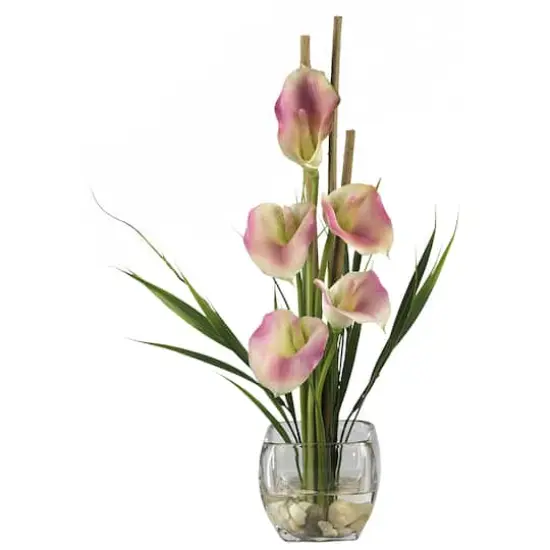18" Pink Calla Lily Arrangement In Vase {1}