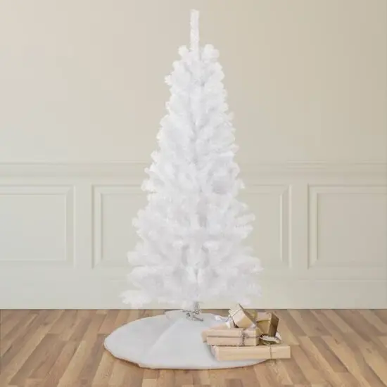4.5ft. Unlit White Georgian Pine Pencil Artificial Christmas Tree {3}