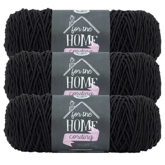 3 Pack Lion Brand&reg; For the Home Cording Yarn Black {1}