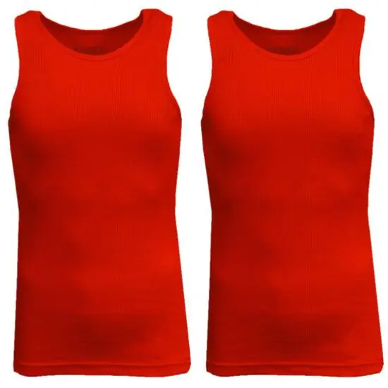 Galaxy By Harvic Famous Heavyweight Men’s Ribbed Tank Top 2 Pack Olive {2}