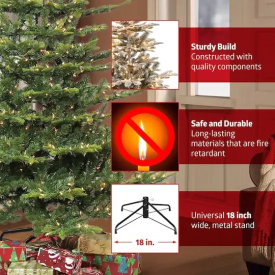 7.5ft. Pre-Lit Vermont Spruce Artificial Christmas Tree, Clear Lights {7}