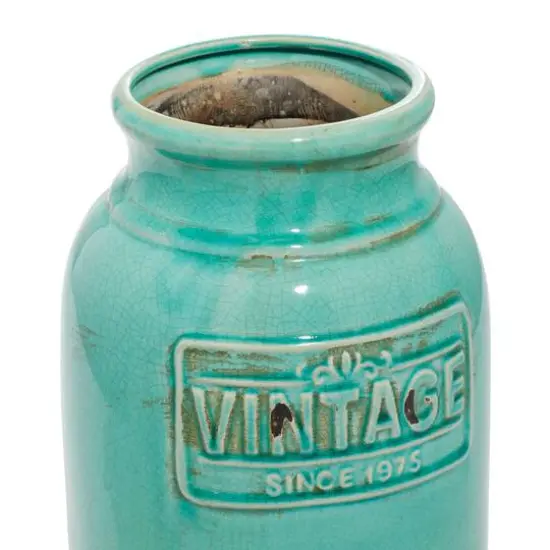 9" Terracotta Vintage Decorative Jar Set {8}