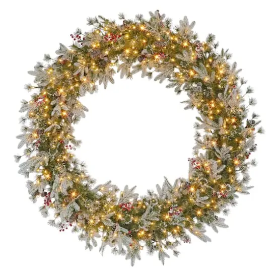 5ft. Pre-Lit Glittery Wreath {1}