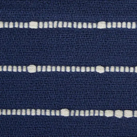 DII&reg; White Slub Stripe Throw French Blue/Off-White {5}