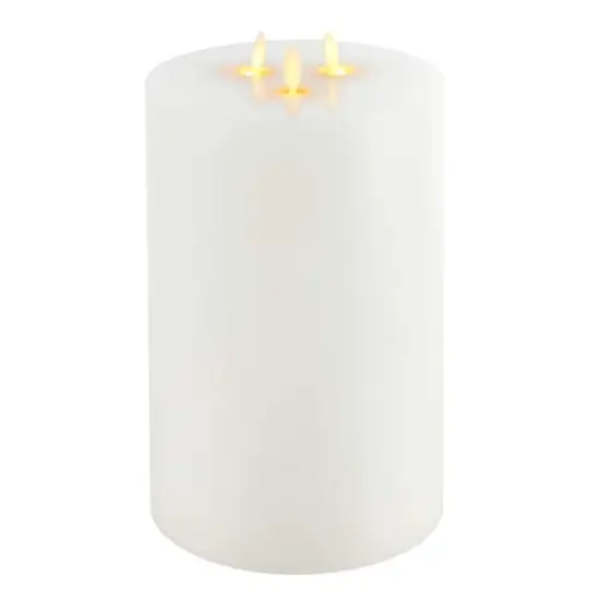 6" x 9" Oscillating Flame LED Pillar Candle by Ashland&reg; White {3}