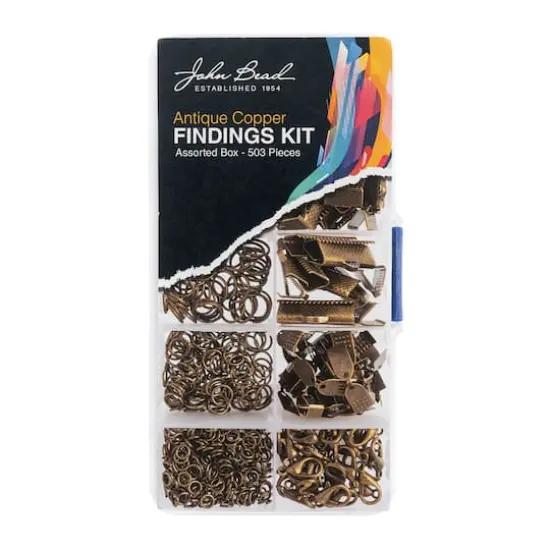 John Bead 10 Slots Rectangle Antique Copper Findings Jewelry Making Kit, 503ct. {4}