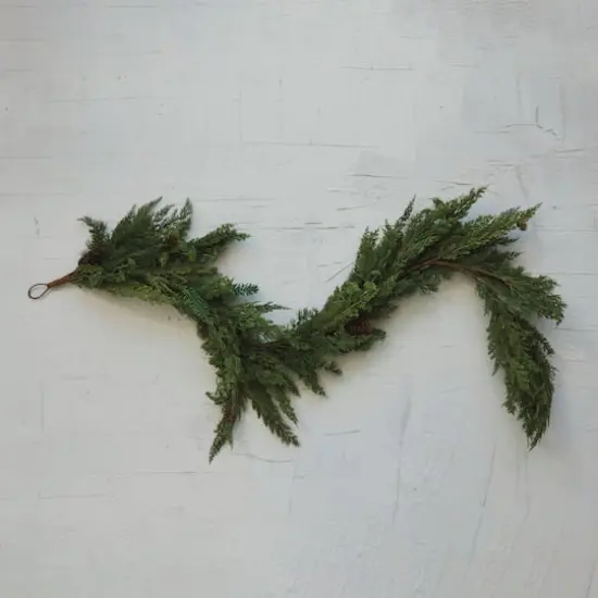 Hello Honey 6ft. Faux Spruce & Pine Garland with Natural Pinecones {3}