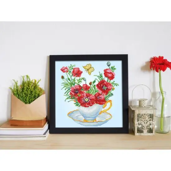 Diamond Dotz&reg; Teatime Poppies Diamond Painting Kit {5}