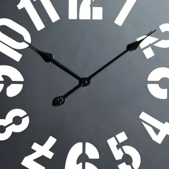 Black Metal Farmhouse Wall Clock, 32" x 32" x 2" {4}