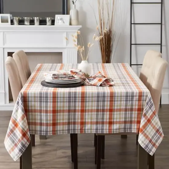 DII&reg; 52" Autumn Afternoon Plaid Tablecloth {4}