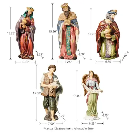 Glitzhome&reg; 16" Oversized Nativity Figurine Set {6}