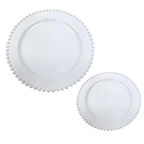 White Beaded Lunch & Dinner Plate Set, 20ct. by Celebrate It&trade; {3}