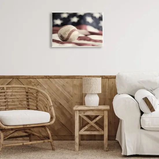 Stupell Industries Baseball & American Flag Wall Plaque Art {3}