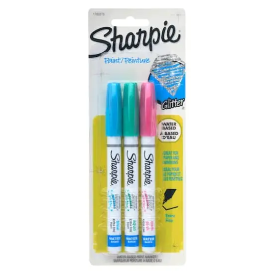 Sharpie&reg; Water-Based Paint Markers, Extra Fine Point Glitter Pastel Set {4}