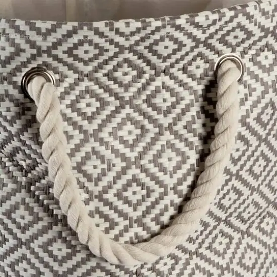 DII&reg; Small Gray Geo Diamond Round Paper Bin {4}