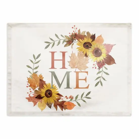 Autumn Home Wreath Polyester Twill Placemat {1}