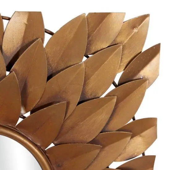 Gold Metal Rustic Wall Mirror Set {7}