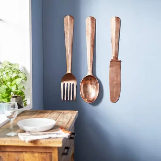 Copper Aluminum Utensils Wall Decor {8}