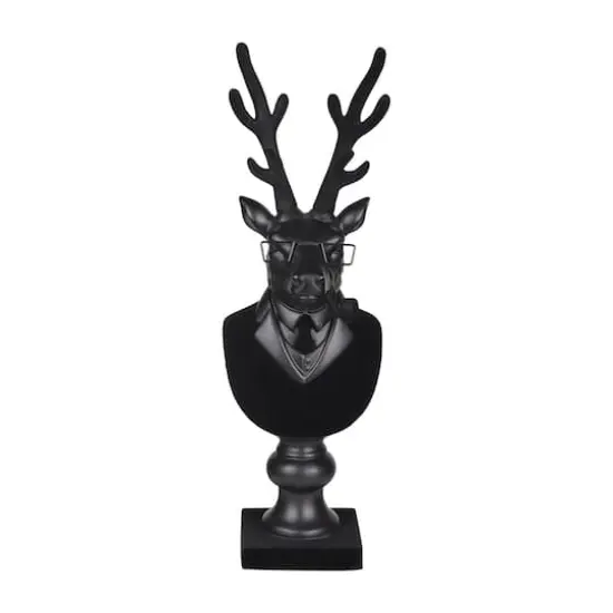 14" Black Reindeer Bust with Glasses & Pipe by Ashland&reg; {1}