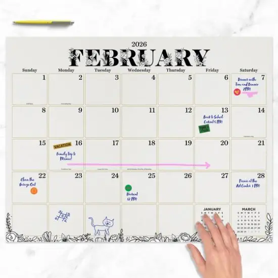 2026 Floral Large Desk Pad Monthly Blotter Calendar {3}