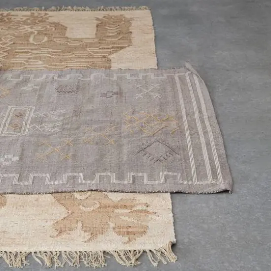 Hello Honey&reg; Multicolor Boho Handwoven Cotton Dhurrie Rug with Geometric Design, 4ft. x 6ft. {3}