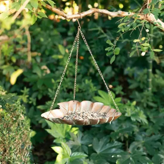 Glitzhome® 19.5" Multi-Functional Faux Copper Patina Finish Bird Feeder {3}