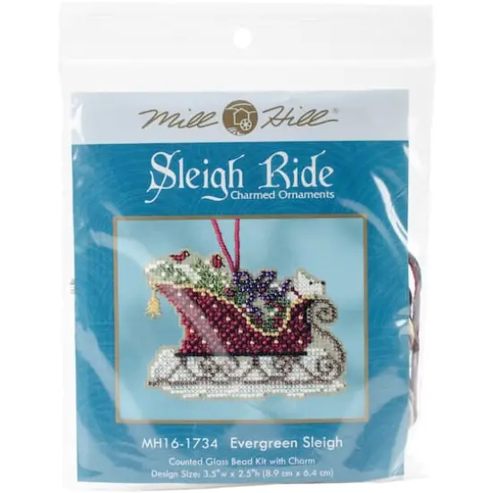 Mill Hill® Sleigh Ride Evergreen Sleigh Ornament Counted Cross Stitch Kit {1}