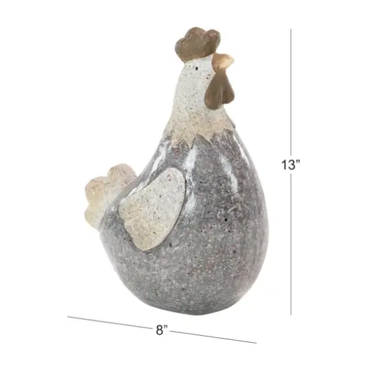 Grey Polystone Country Birds Garden Sculpture, 8" x 5" x 13" {8}