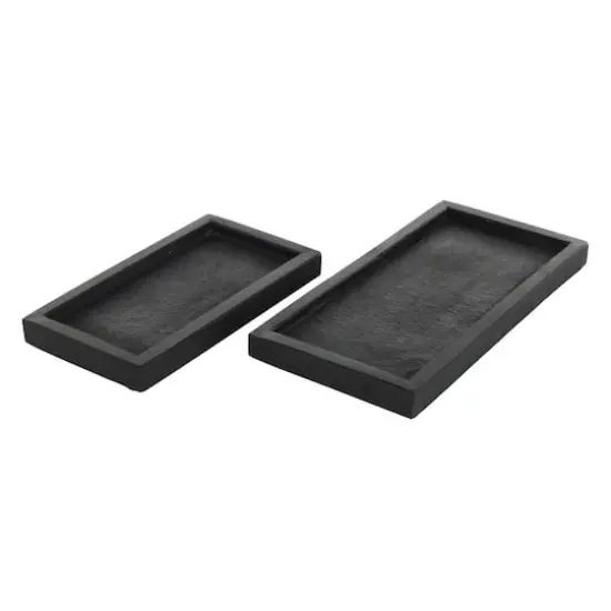 Black Marble Minimalistic Slim Textured Trays, 2ct. {3}