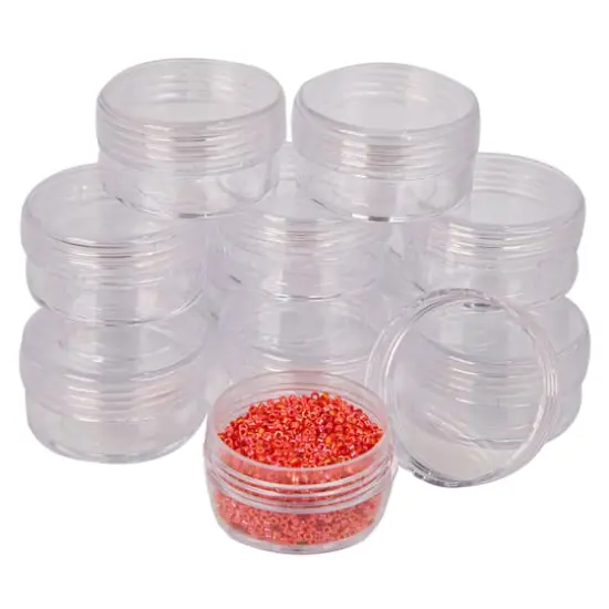 The Beadsmith&reg; 6.5'' x 5'' x 1'' Clear Storage Box with Jars {3}