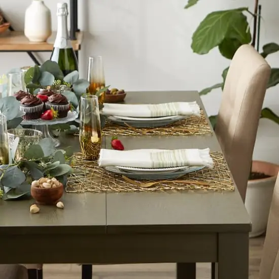 DII&reg; Woven Paper Square Placemat Set Black {6}