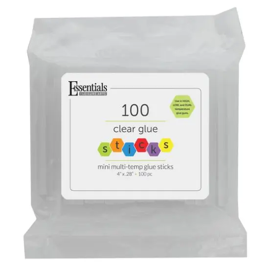 Essentials by Leisure Arts Clear Multi Temp Mini Glue Stick, 100ct. {1}