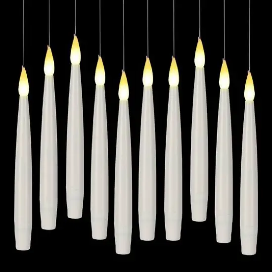 10ct. Color Changing LED Hanging White Candles with Remote by Ashland&reg; {4}