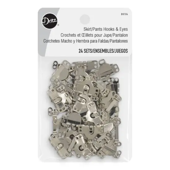 Dritz&reg; Nickel Sew-On Hook & Eye Closures {1}