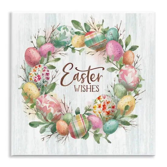 Stupell Industries Easter Wishes Wreath Wall Plaque Art {1}