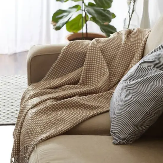 DII&reg; Stone & White Waffle Knit Throw {8}