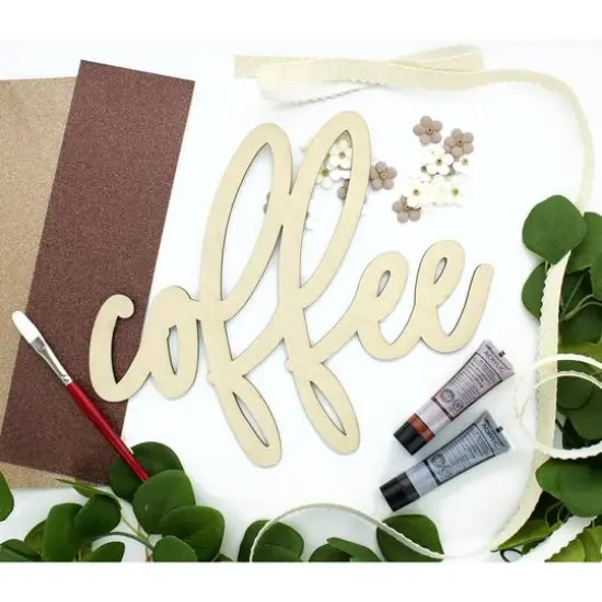 Leisure Arts&reg; 12" Wood Coffee Word {4}