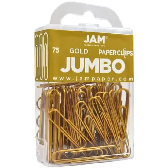 JAM Paper Jumbo Paper Clips Gold {4}