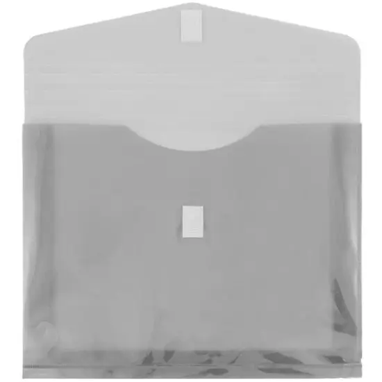 JAM Paper 9.75" x 13" Plastic Hook & Loop Closure Envelopes, 12ct. Smoke Gray {4}